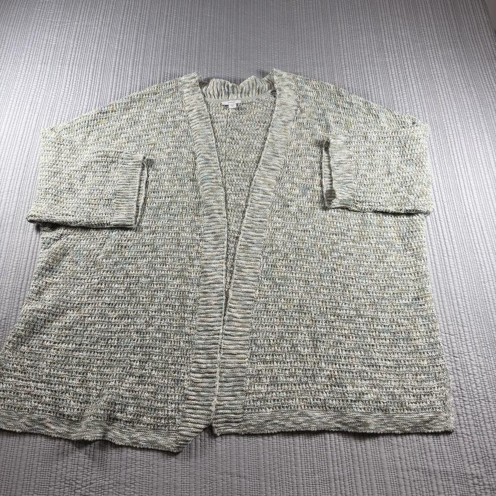 PureJill Marked Knit Cardigan Open Front Womens 3X Lagenlook Coastal Grandma
